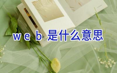 web是什么意思