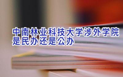 中南林业科技大学涉外学院是民办还是公办