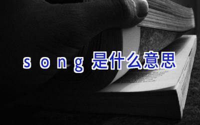 song是什么意思