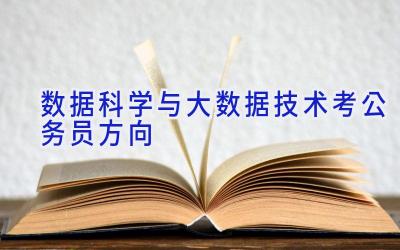 数据科学与大数据技术考公务员方向