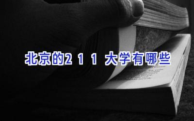 北京的211大学有哪些