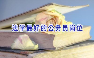 法学最好的公务员岗位