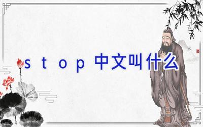 stop中文叫什么