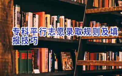 专科平行志愿录取规则及填报技巧