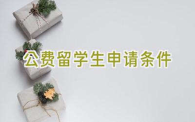 公费留学生申请条件