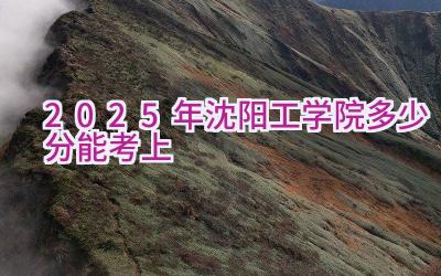 2025年沈阳工学院多少分能考上