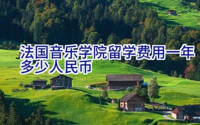 法国音乐学院留学费用一年多少人民币