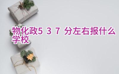 物化政537分左右报什么学校