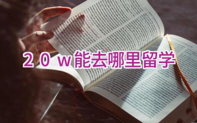 20w能去哪里留学