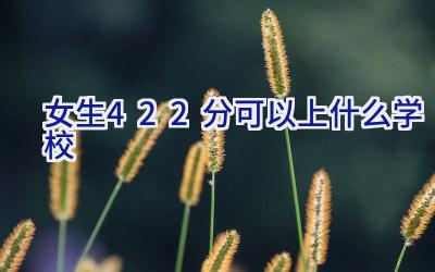 女生422分可以上什么学校