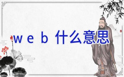 web什么意思