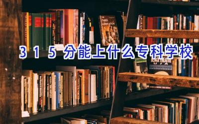 315分能上什么专科学校