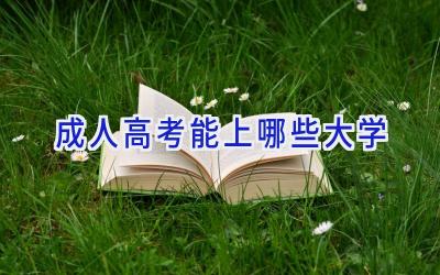 成人高考能上哪些大学