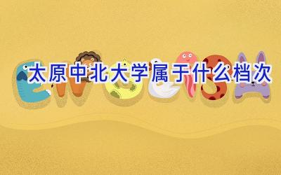 太原中北大学属于什么档次