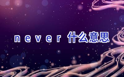 never什么意思