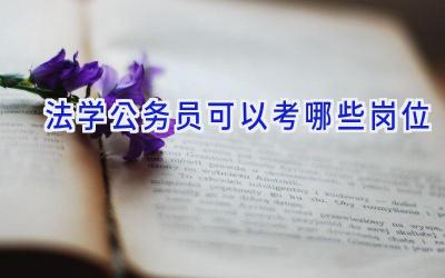 法学公务员可以考哪些岗位