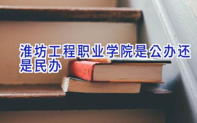 淮坊工程职业学院是公办还是民办