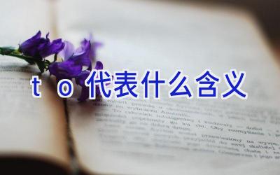 to代表什么含义