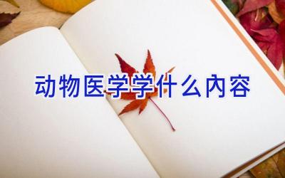 动物医学学什么内容