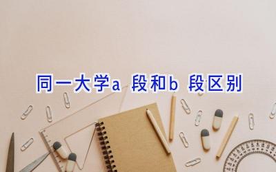 同一大学a段和b段区别