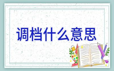 调档什么意思