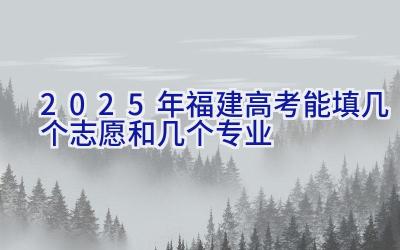 2025年福建高考能填几个志愿和几个专业