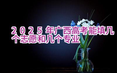 2025年广西高考能填几个志愿和几个专业