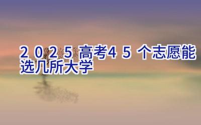 2025高考45个志愿能选几所大学