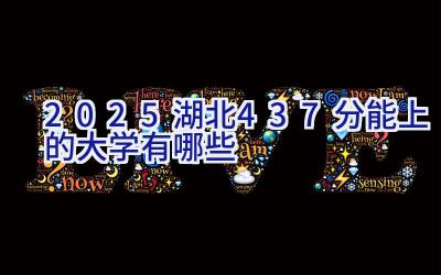 2025湖北437分能上的大学有哪些