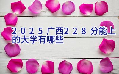 2025广西228分能上的大学有哪些