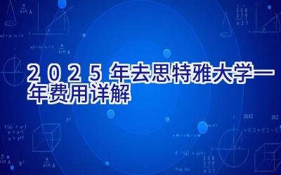 2025年去思特雅大学一年费用详解