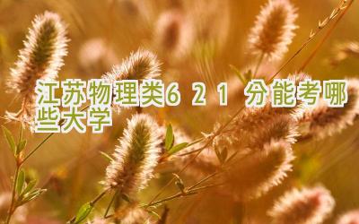 江苏物理类621分能考哪些大学