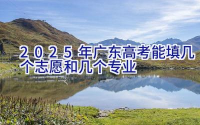 2025年广东高考能填几个志愿和几个专业