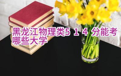 黑龙江物理类514分能考哪些大学