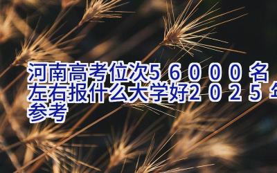 河南高考位次56000名左右报什么大学好（2025年参考）