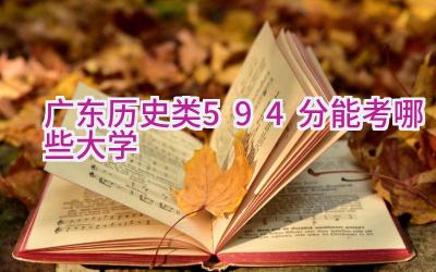 广东历史类594分能考哪些大学