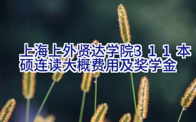 上海上外贤达学院3+1+1本硕连读大概费用及奖学金