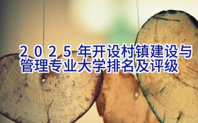 2025年开设村镇建设与管理专业大学排名及评级