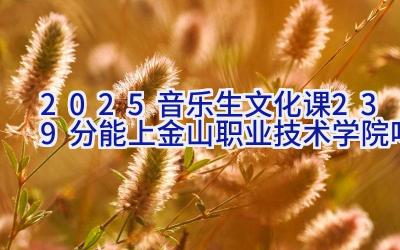 2025音乐生文化课239分能上金山职业技术学院吗