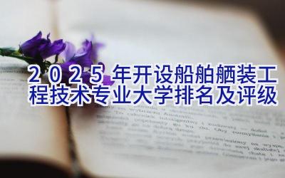 2025年开设船舶舾装工程技术专业大学排名及评级