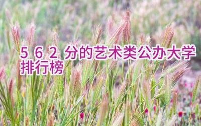 562分的艺术类公办大学排行榜